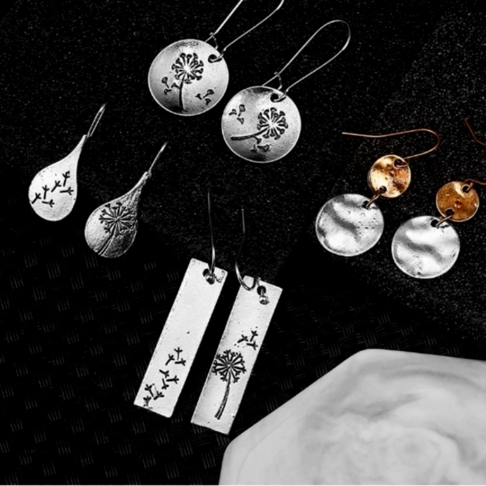 4 Pairs Boho Chic Dangle Drop Statement Earrings NWT